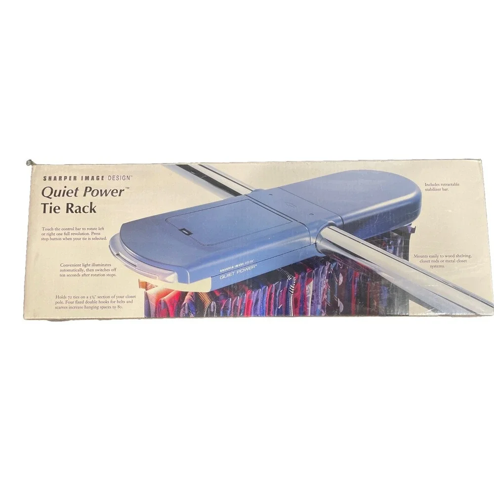 NEW Sharper Image Design Quiet Power Tie Rack View 72 Ties
